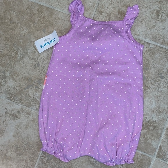 Carter's Baby Purple Polka Dot Romper Size 18M NWT - Picture 4 of 4
